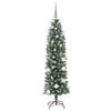 vidaXL Artificial Slim Christmas Tree Green and White 150 cm