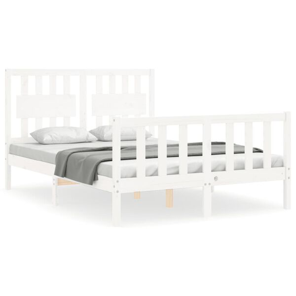 vidaXL Bed Frame without Mattress White 120x200 cm Solid Wood Pine