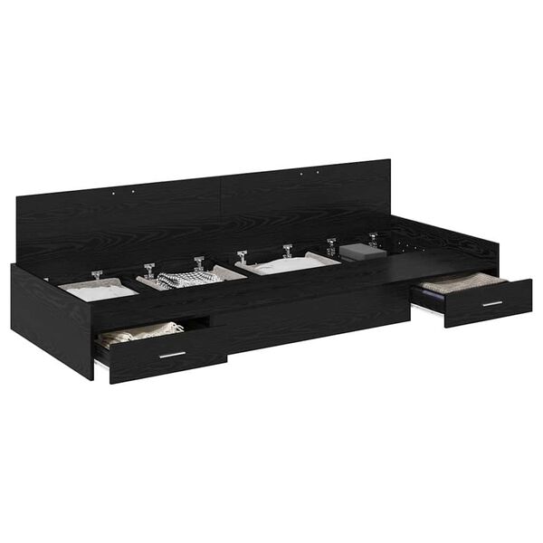 vidaXL Bed Frame with Headboard Black Oak 80 x 200 cm Engineered Wood