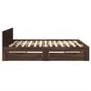 vidaXL Bed Frame with Headboard without Mattress Brown Oak 200x200 cm