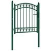 vidaXL Fence Gate "EMMEN" with Arched Top Steel 100x86 cm Green