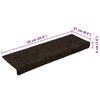 vidaXL Stair Mats Self-adhesive 15 pcs 65x21x4 cm Dark Brown Rectangular Edge