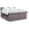 vidaXL Box Spring Bed with Mattress Grey 200x200 cm Faux Leather