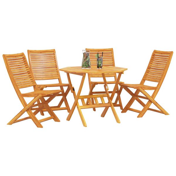 vidaXL Garden Dining Set Folding 5 pcs Brown Solid acacia wood