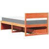vidaXL Bed with Drawers and Mattress Wax Brown 100x200 cm Solid Wood Pine