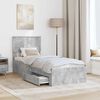 vidaXL Bed Frame Concrete Grey and Silver 70 x 190 cm Engineered Wood