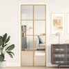 vidaXL Interior Door Slim Golden 83x201.5 cm Tempered Glass and Aluminium