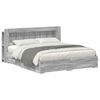 vidaXL Bed Frame with Storage Grey Sonoma 200 x 200 cm Engineered Wood