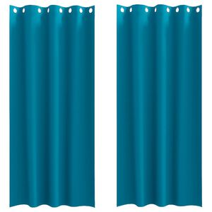 vidaXL Blackout Curtains with Rings 2 pcs Turquoise 260 x 140 cm