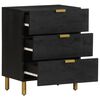 vidaXL Bedside Cabinet Black 50x33x62 cm Engineered Wood