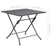 vidaXL Folding Mesh Table 80x80x72 cm Steel Anthracite