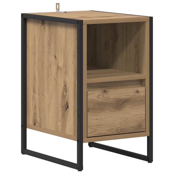 vidaXL Bedside Table Artisian Oak 39.5 x 30 x 50 cm Engineered Wood