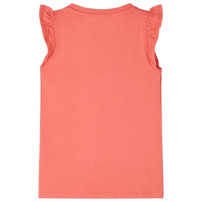 Kids' T-shirt with Ruffle Sleeves Coral 92