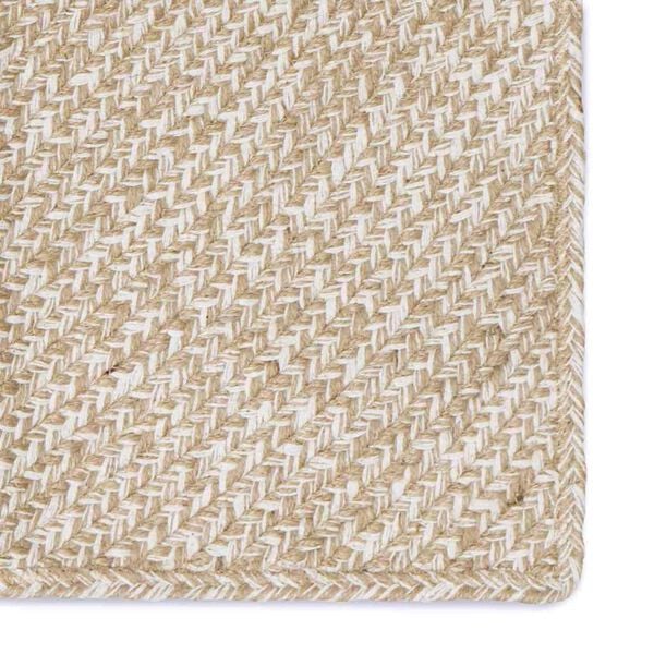 vidaXL Area Rugs Square Natural and White 240 x 240 cm Jute