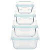 vidaXL Glass Food Storage Containers 4 Pieces