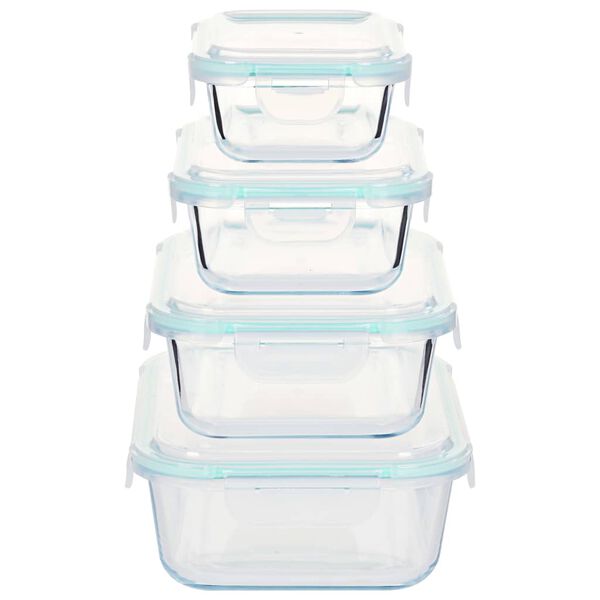 vidaXL Glass Food Storage Containers 4 Pieces