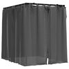 vidaXL Double Sun Lounger with Side and Top Curtains Anthracite