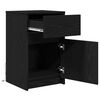vidaXL LED Bedside Cabinet with Drawer 2 pcs Black oak 38 x 34 x 61 cm