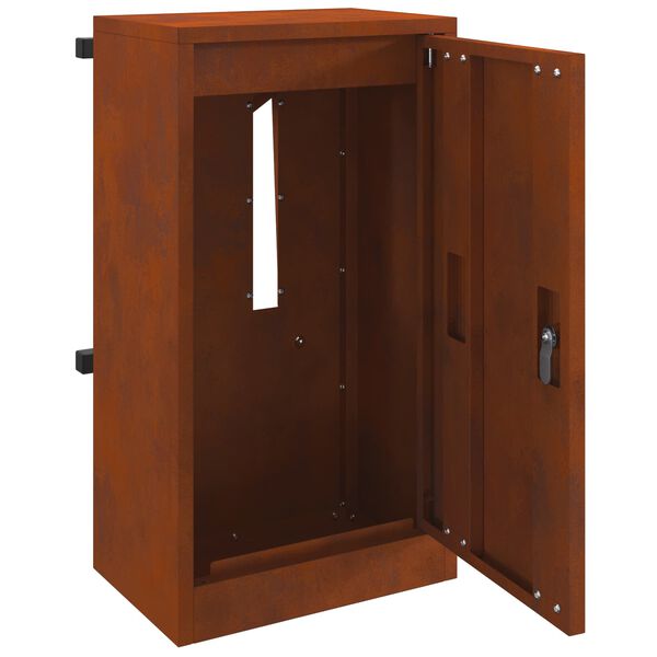 vidaXL Mailbox with Storage Rusty 30 x 20 x 55 cm Weathering Steel