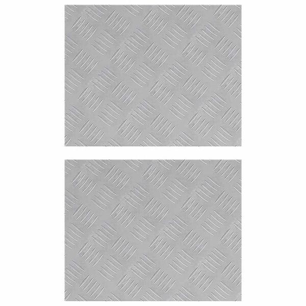 vidaXL Stair Tread Rectangular 2 pcs Silver 50 x 40 cm Aluminium