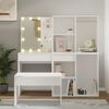 vidaXL Dressing Table Set with LED White Engineered Wood