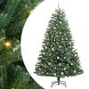 vidaXL Artificial Hinged Christmas Tree Green 210 cm PVC and Metal