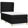 vidaXL Box Spring Bed with Mattress Black 100x200 cm Fabric