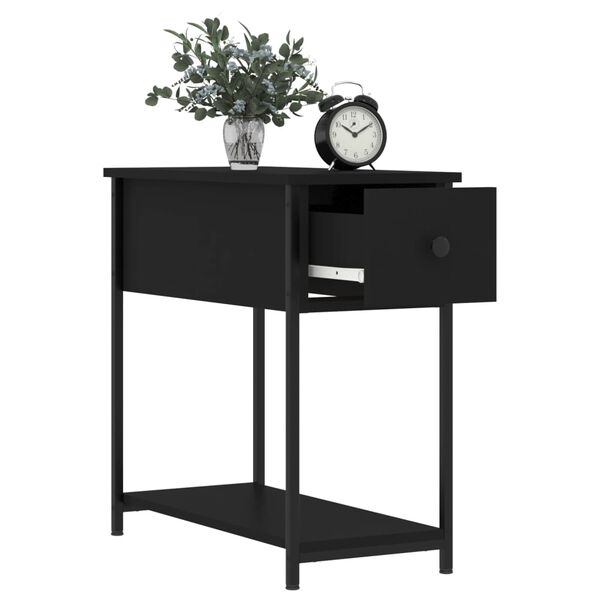 vidaXL Bedside Cabinet Black 30x60x60 cm Engineered Wood