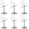 vidaXL Swivel Dining Chairs 6 pcs White PP