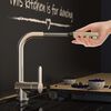 SCH&Uuml;TTE Sink Mixer with Pull-out Spray LONDON Low Pressure Stainless Steel Look