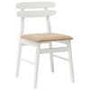 vidaXL Dining Chair 2 pcs White and Brown Solid Rubber Wood
