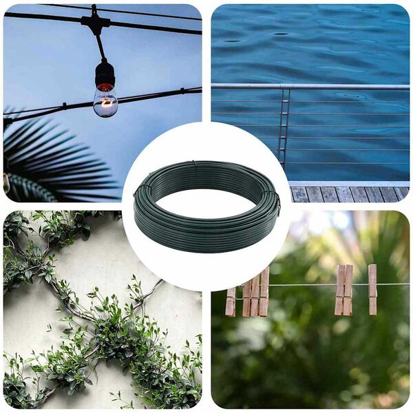 vidaXL Fence Binding Wire Green 33 m PVC