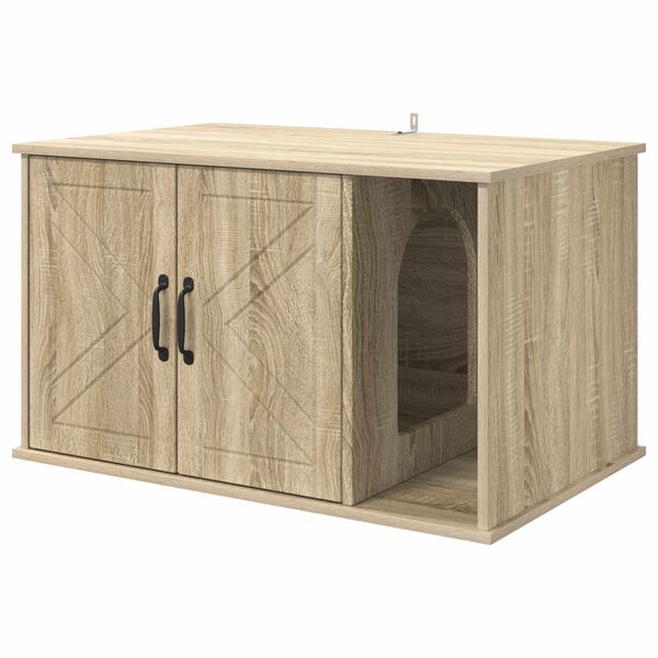 vidaXL Cat House Sonoma 85 x 55 x 50 cm Engineered Wood