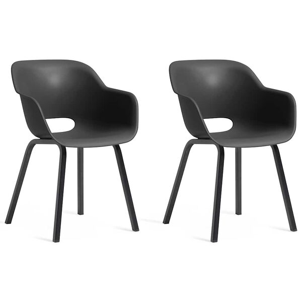 Keter Garden Chair with Metal Legs Noa 2 pcs Graphite