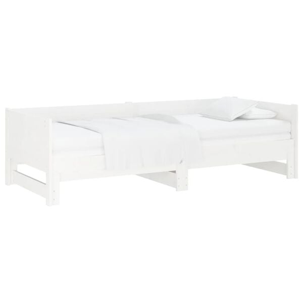 vidaXL Pull-out Day Bed without Mattress White 2x(90x190) cm