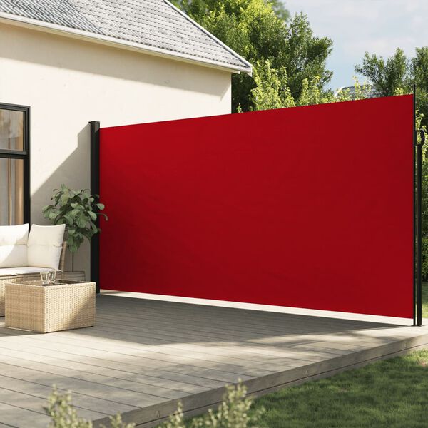 vidaXL Retractable Side Awning Red 220x500 cm