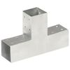 vidaXL Post Connectors 4 pcs T Shape Galvanised Metal 71x71 mm
