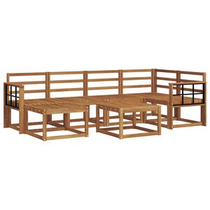 vidaXL Outdoor Sofa Set 7 pcs Natural Solid Acacia Wood