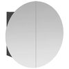 vidaXL Bathroom Cabinet with Round Mirror&LED Grey 47x47x17,5 cm
