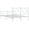 vidaXL Metal Bed Frame without Mattress with Footboard White 120x200cm
