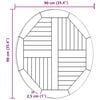 vidaXL Table Top Solid Teak Wood Round 2.5 cm 90 cm