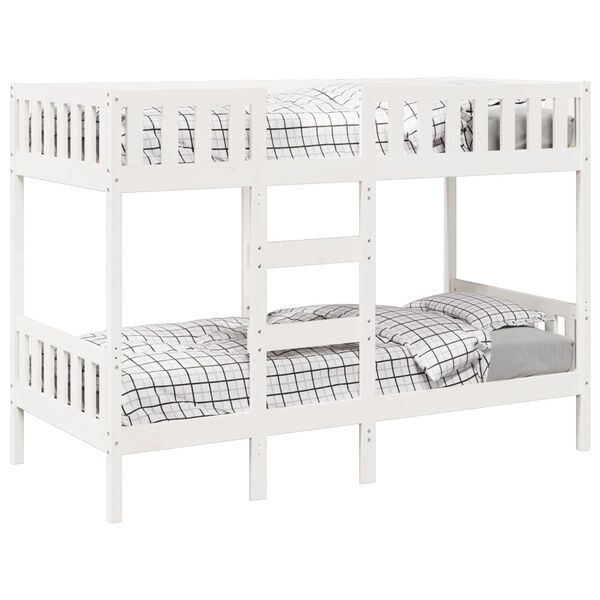 vidaXL Bunk Bed White 75x190 cm Solid Wood Pine