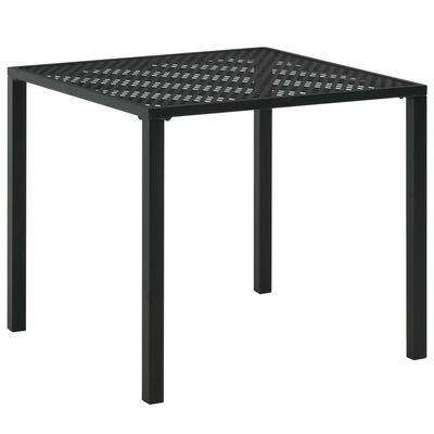 vidaXL Garden Table Black 80x80x72 cm Steel