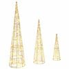 vidaXL Christmas Tree 3 pcs 90 LEDs Warm white 20 x 20 x 80 cm PET