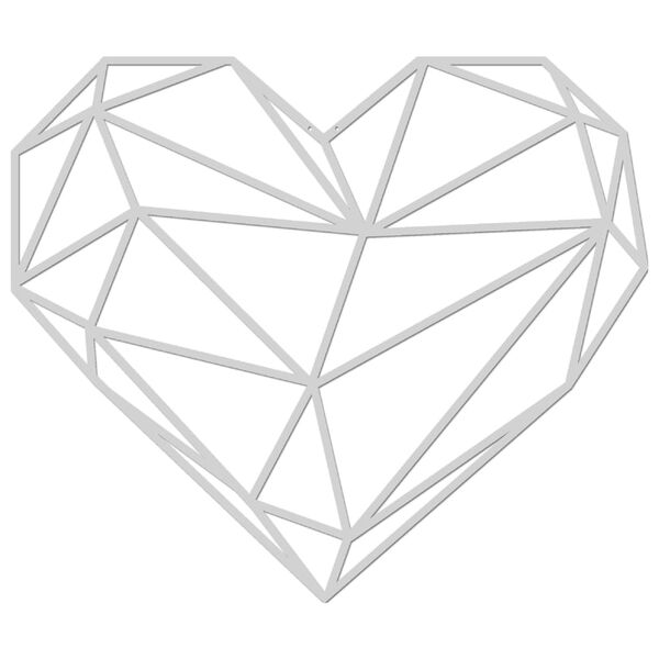 Homemania Wall Decoration Heart 47x40 cm Steel Silver