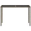 vidaXL Garden Table with Glass Top Grey 115x54x74 cm Poly Rattan