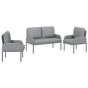 vidaXL Sofa Sets 3 pcs Light Grey 115 x 56 x 80 cm Plywood
