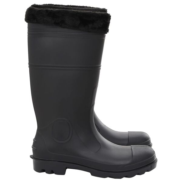 vidaXL Rian Boots with Removable Socks Black Size 46 PVC