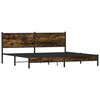 vidaXL Metal Bed Frame without Mattress Smoked Oak 200x200 cm