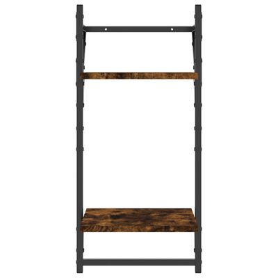 vidaXL 6 Piece Wall Shelf Set with Bars Smoked Oak Engineered Wood